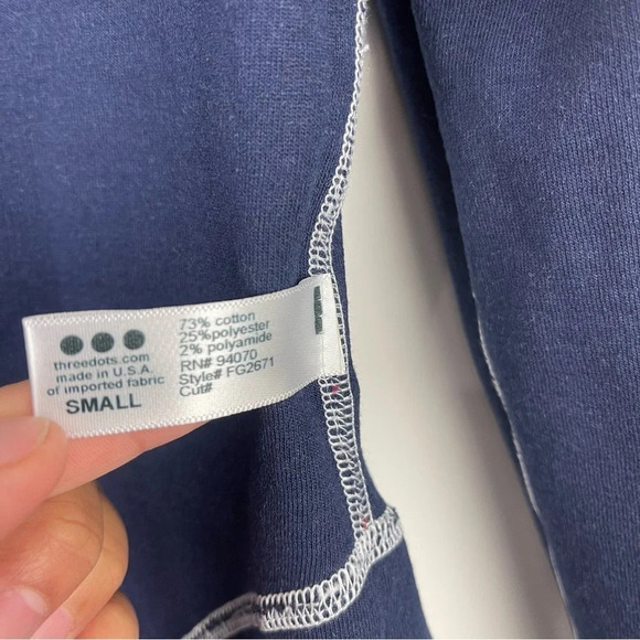 NEW Three Dot Reversible Stripe Ruffle Sleeve Top Size Small - Picture 6 of 10